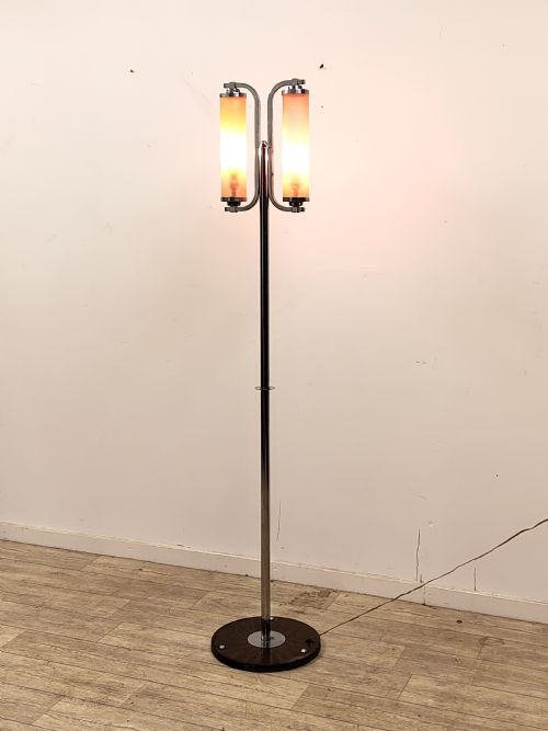 ANTIQUE ORIGINAL ART DECO CHROME FLOOR STANDARD LAMP - ADDITIONAL PHOTO 10