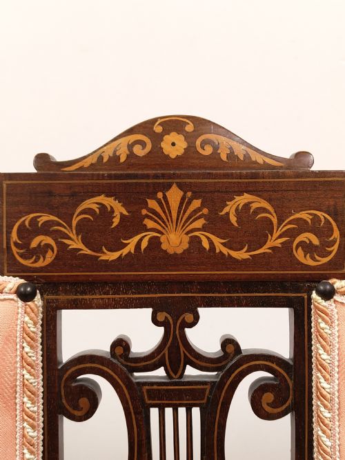 ANTIQUE EDWARDIAN TWO SEATER SALON SETTEE BENCH - ADDITIONAL PHOTO 14
