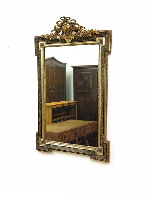 large antique early 19th century gilt gesso wall pier mirror - CATEGORY: ANTIQUE MIRRORS - DATED 19TH CENTURY