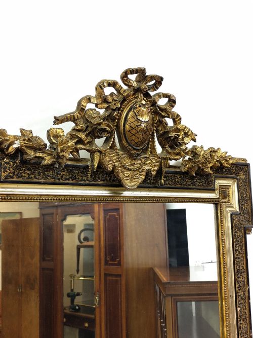 LARGE ANTIQUE EARLY 19TH CENTURY GILT GESSO WALL PIER MIRROR - ADDITIONAL PHOTO 4