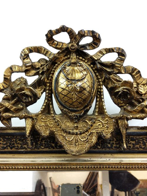 LARGE ANTIQUE EARLY 19TH CENTURY GILT GESSO WALL PIER MIRROR - ADDITIONAL PHOTO 6