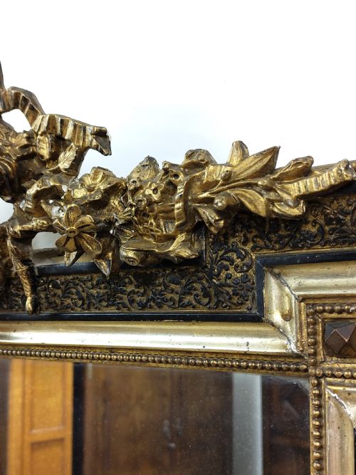 LARGE ANTIQUE EARLY 19TH CENTURY GILT GESSO WALL PIER MIRROR - ADDITIONAL PHOTO 9