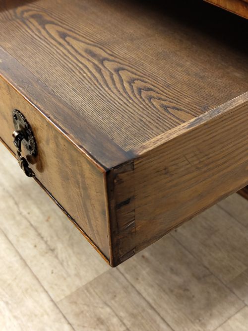 ANTIQUE LATE 19TH CENTURY BURR WALNUT LEATHER TOP WRITING OFFICE DESK WITH LYRE ENDS - ADDITIONAL PHOTO 7
