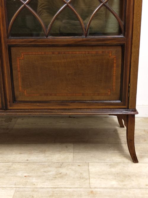 ANTIQUE EDWARDIAN MAHOGANY GLAZED ECCLESIASTICAL CABINET - ADDITIONAL PHOTO 1