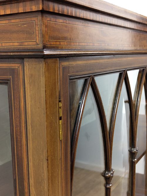 ANTIQUE EDWARDIAN MAHOGANY GLAZED ECCLESIASTICAL CABINET - ADDITIONAL PHOTO 2