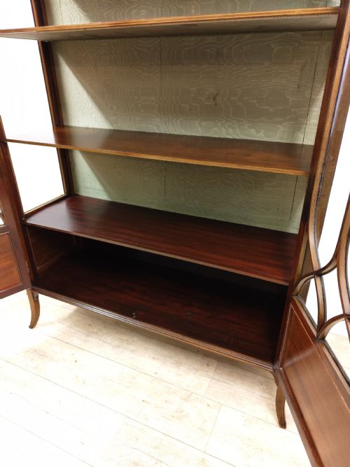 ANTIQUE EDWARDIAN MAHOGANY GLAZED ECCLESIASTICAL CABINET - ADDITIONAL PHOTO 9