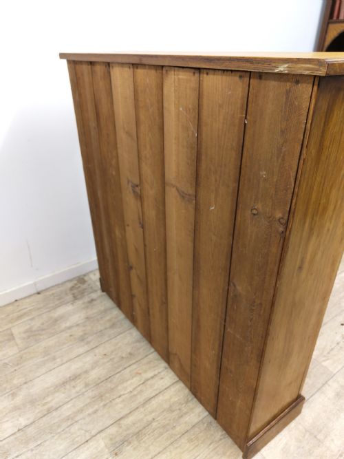 ANTIQUE VICTORIAN GOLDEN OAK INLAID OPEN BOOKCASE - ADDITIONAL PHOTO 14