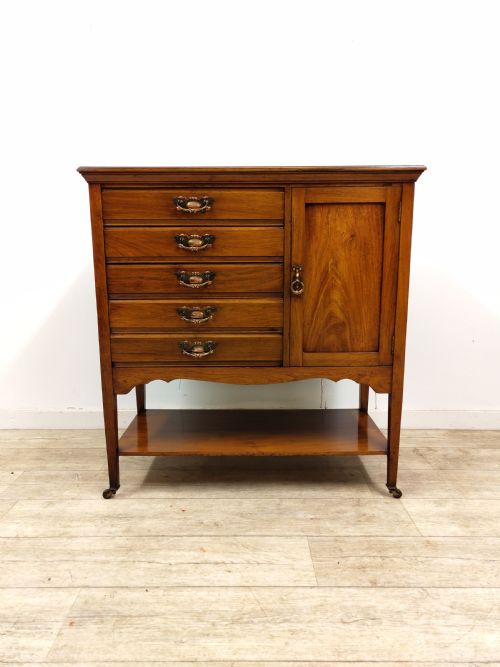 ANTIQUE EDWARDIAN SOLID WALNUT MUSIC SHEET MULTI DRAWER CABINET - ADDITIONAL PHOTO 17