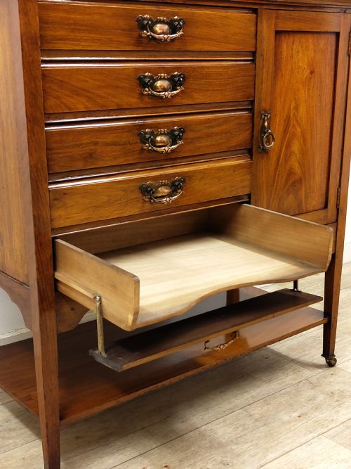 ANTIQUE EDWARDIAN SOLID WALNUT MUSIC SHEET MULTI DRAWER CABINET - ADDITIONAL PHOTO 5