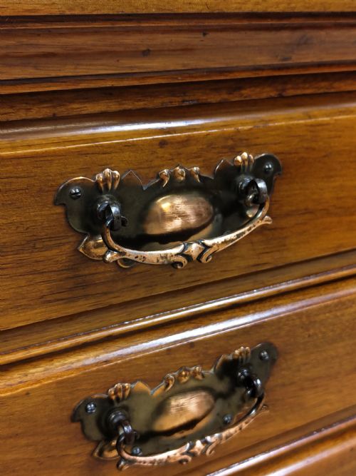 ANTIQUE EDWARDIAN SOLID WALNUT MUSIC SHEET MULTI DRAWER CABINET - ADDITIONAL PHOTO 6