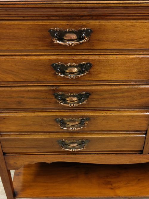 ANTIQUE EDWARDIAN SOLID WALNUT MUSIC SHEET MULTI DRAWER CABINET - ADDITIONAL PHOTO 7