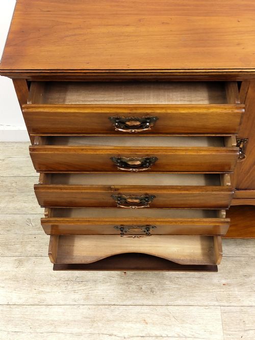 ANTIQUE EDWARDIAN SOLID WALNUT MUSIC SHEET MULTI DRAWER CABINET - ADDITIONAL PHOTO 11