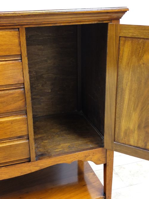 ANTIQUE EDWARDIAN SOLID WALNUT MUSIC SHEET MULTI DRAWER CABINET - ADDITIONAL PHOTO 13