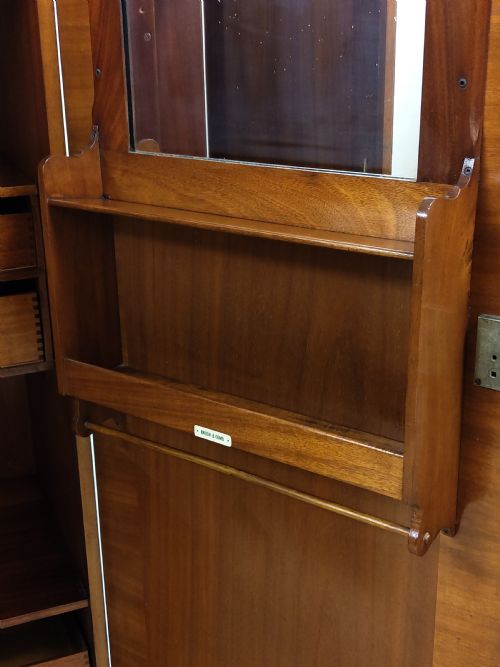 ANTIQUE ART DECO BOOKMATCHED BURR WALNUT DOUBLE WARDROBE COMPACTUM - ADDITIONAL PHOTO 4