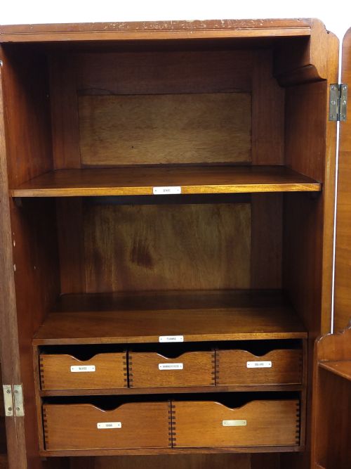 ANTIQUE ART DECO BOOKMATCHED BURR WALNUT DOUBLE WARDROBE COMPACTUM - ADDITIONAL PHOTO 6