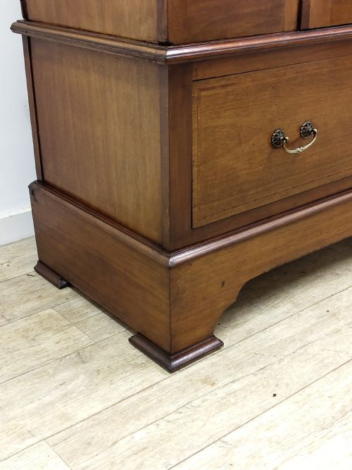 ANTIQUE EDWARDIAN INLAID MAHOGANY WALNUT LARGE SINGLE HALL WARDROBE ARMOIRE - ADDITIONAL PHOTO 13