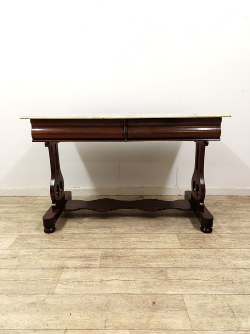 ANTIQUE VICTORIAN SOLID MAHOGANY MARBLE TOP WASHSTAND - ADDITIONAL PHOTO 6