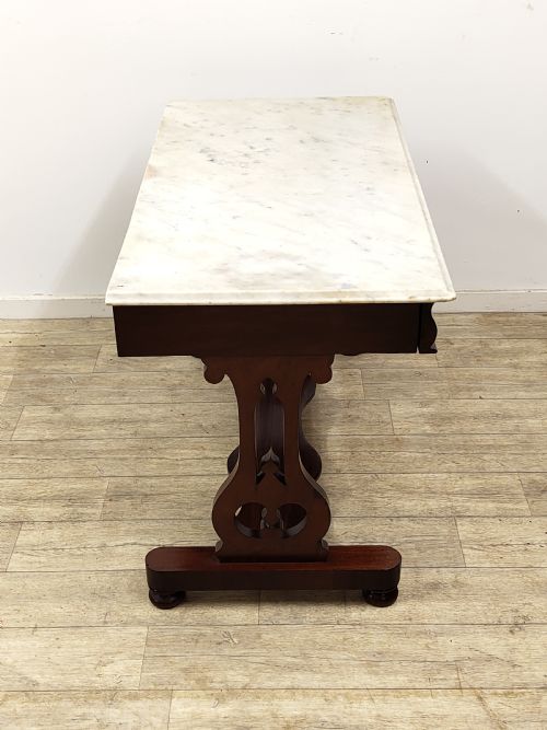ANTIQUE VICTORIAN SOLID MAHOGANY MARBLE TOP WASHSTAND - ADDITIONAL PHOTO 8