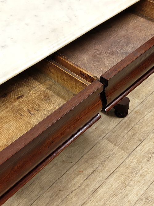 ANTIQUE VICTORIAN SOLID MAHOGANY MARBLE TOP WASHSTAND - ADDITIONAL PHOTO 10