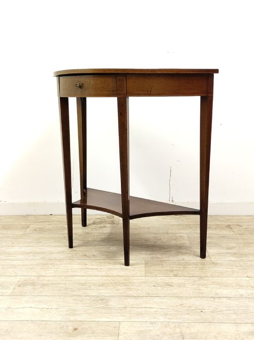 ANTIQUE GEORGIAN SHERATON PERIOD INLAID FIDDLEBACK MAHOGANY DEMI LINE SIDE TABLE - ADDITIONAL PHOTO 4