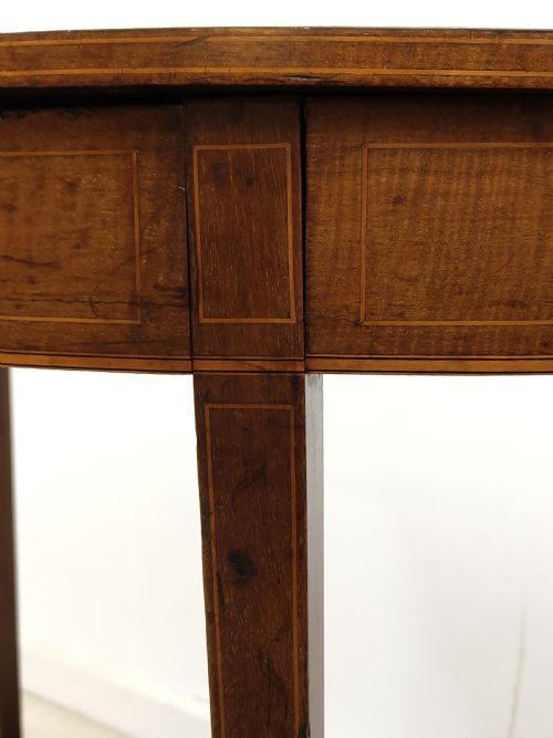 ANTIQUE GEORGIAN SHERATON PERIOD INLAID FIDDLEBACK MAHOGANY DEMI LINE SIDE TABLE - ADDITIONAL PHOTO 8