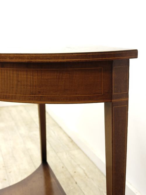 ANTIQUE GEORGIAN SHERATON PERIOD INLAID FIDDLEBACK MAHOGANY DEMI LINE SIDE TABLE - ADDITIONAL PHOTO 9