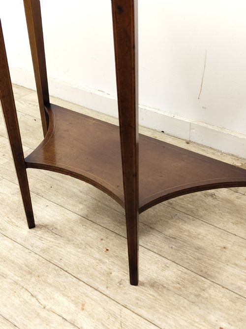 ANTIQUE GEORGIAN SHERATON PERIOD INLAID FIDDLEBACK MAHOGANY DEMI LINE SIDE TABLE - ADDITIONAL PHOTO 10