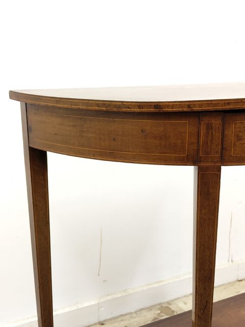 ANTIQUE GEORGIAN SHERATON PERIOD INLAID FIDDLEBACK MAHOGANY DEMI LINE SIDE TABLE - ADDITIONAL PHOTO 11