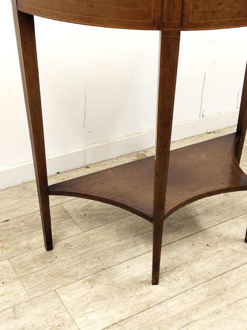 ANTIQUE GEORGIAN SHERATON PERIOD INLAID FIDDLEBACK MAHOGANY DEMI LINE SIDE TABLE - ADDITIONAL PHOTO 12