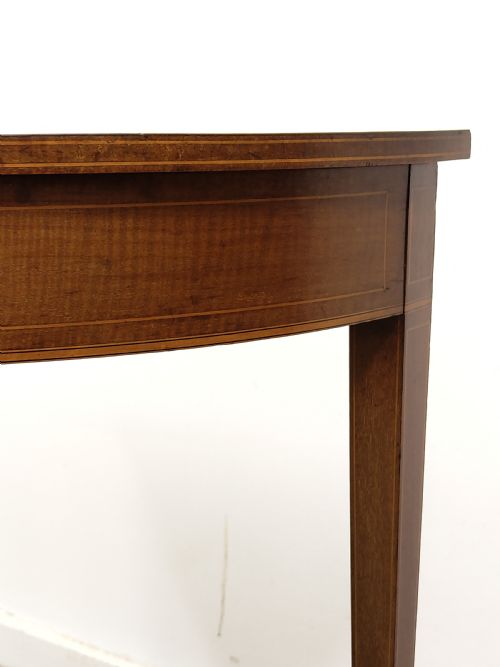 ANTIQUE GEORGIAN SHERATON PERIOD INLAID FIDDLEBACK MAHOGANY DEMI LINE SIDE TABLE - ADDITIONAL PHOTO 13