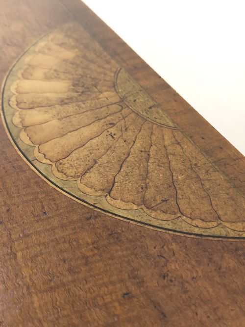 ANTIQUE GEORGIAN SHERATON PERIOD INLAID FIDDLEBACK MAHOGANY DEMI LINE SIDE TABLE - ADDITIONAL PHOTO 19