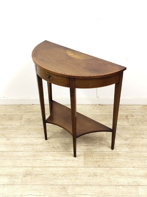 ANTIQUE GEORGIAN SHERATON PERIOD INLAID FIDDLEBACK MAHOGANY DEMI LINE SIDE TABLE - ADDITIONAL PHOTO 20