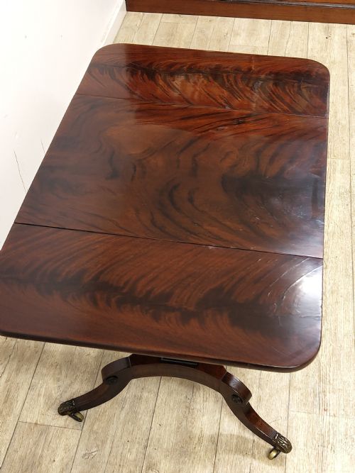 ANTIQUE REGENCY FLAME MAHOGANY SEWING WORK TABLE - ADDITIONAL PHOTO 6