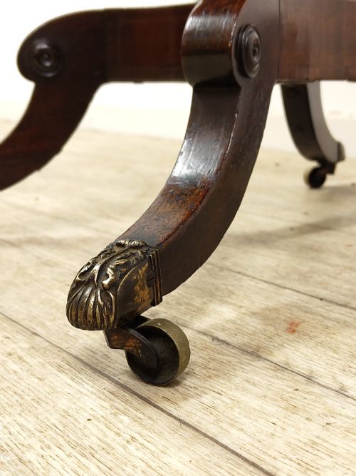 ANTIQUE REGENCY FLAME MAHOGANY SEWING WORK TABLE - ADDITIONAL PHOTO 14