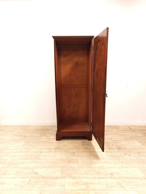 ANTIQUE VICTORIAN FIGURED WALNUT SINGLE HALL WARDROBE ARMOIRE - ADDITIONAL PHOTO 2