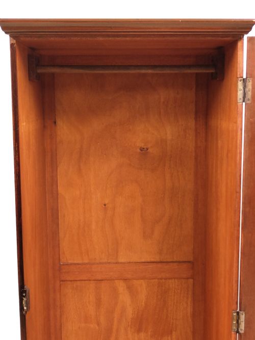 ANTIQUE VICTORIAN FIGURED WALNUT SINGLE HALL WARDROBE ARMOIRE - ADDITIONAL PHOTO 8