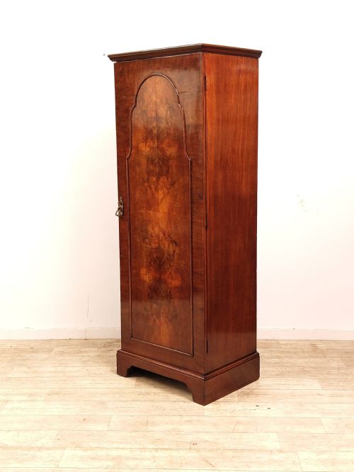ANTIQUE VICTORIAN FIGURED WALNUT SINGLE HALL WARDROBE ARMOIRE - ADDITIONAL PHOTO 10