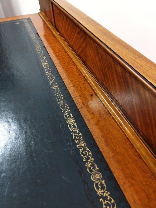 ANTIQUE EDWARDIAN SATINWOOD KNEEHOLE LEATHER TOP WRITING WORK OFFICE DESK - ADDITIONAL PHOTO 5