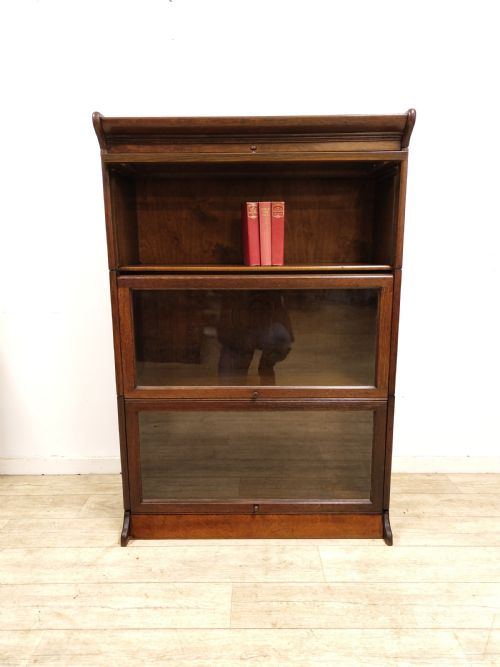 ANTIQUE EDWARDIAN GLAZED BARRISTERS 3 SECTIONAL STACKING BOOKCASE - ADDITIONAL PHOTO 1