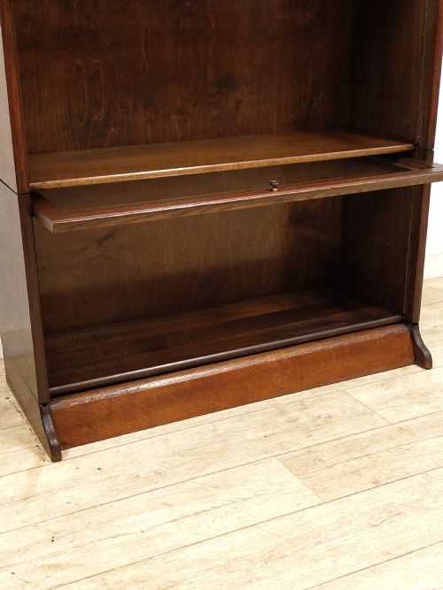 ANTIQUE EDWARDIAN GLAZED BARRISTERS 3 SECTIONAL STACKING BOOKCASE - ADDITIONAL PHOTO 6