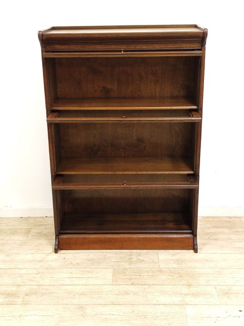 ANTIQUE EDWARDIAN GLAZED BARRISTERS 3 SECTIONAL STACKING BOOKCASE - ADDITIONAL PHOTO 7