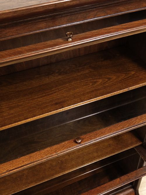 ANTIQUE EDWARDIAN GLAZED BARRISTERS 3 SECTIONAL STACKING BOOKCASE - ADDITIONAL PHOTO 10