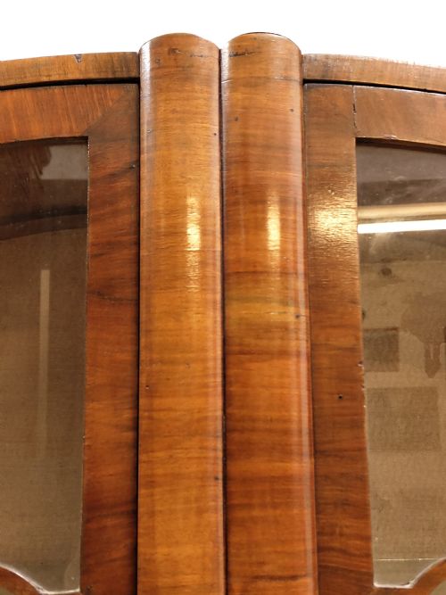 ANTIQUE ART DECO BURR WALNUT CABINET BOOKCASE - ADDITIONAL PHOTO 6