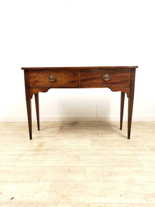 ANTIQUE 19TH CENTURY MAHOGANY BOW FRONT HALL SIDE CONSOLE TABLE - ADDITIONAL PHOTO 13