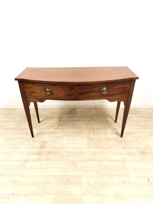 ANTIQUE 19TH CENTURY MAHOGANY BOW FRONT HALL SIDE CONSOLE TABLE - ADDITIONAL PHOTO 2