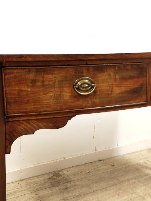 ANTIQUE 19TH CENTURY MAHOGANY BOW FRONT HALL SIDE CONSOLE TABLE - ADDITIONAL PHOTO 4