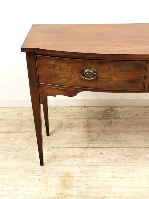 ANTIQUE 19TH CENTURY MAHOGANY BOW FRONT HALL SIDE CONSOLE TABLE - ADDITIONAL PHOTO 5