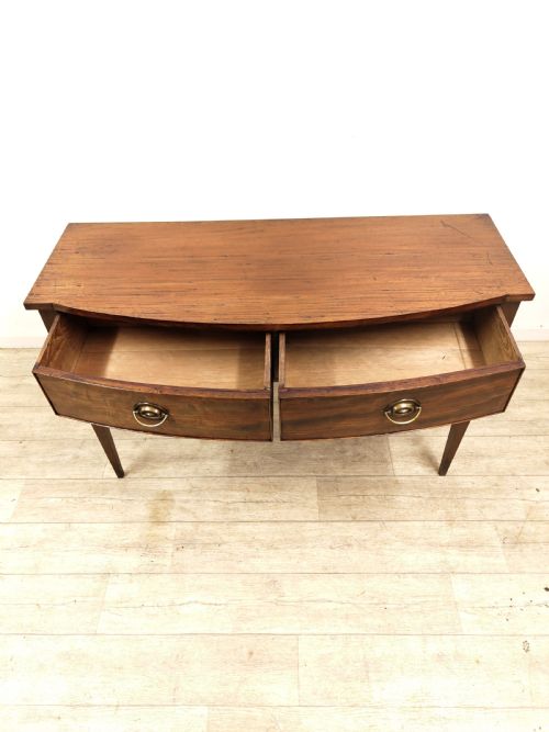 ANTIQUE 19TH CENTURY MAHOGANY BOW FRONT HALL SIDE CONSOLE TABLE - ADDITIONAL PHOTO 6