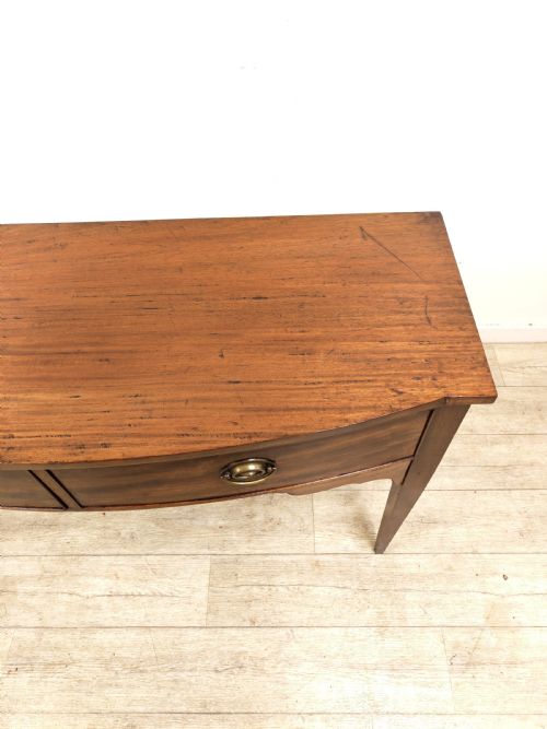 ANTIQUE 19TH CENTURY MAHOGANY BOW FRONT HALL SIDE CONSOLE TABLE - ADDITIONAL PHOTO 7