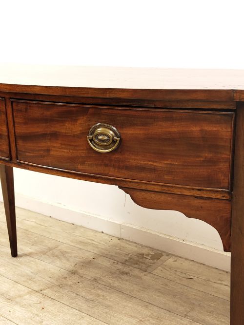 ANTIQUE 19TH CENTURY MAHOGANY BOW FRONT HALL SIDE CONSOLE TABLE - ADDITIONAL PHOTO 8